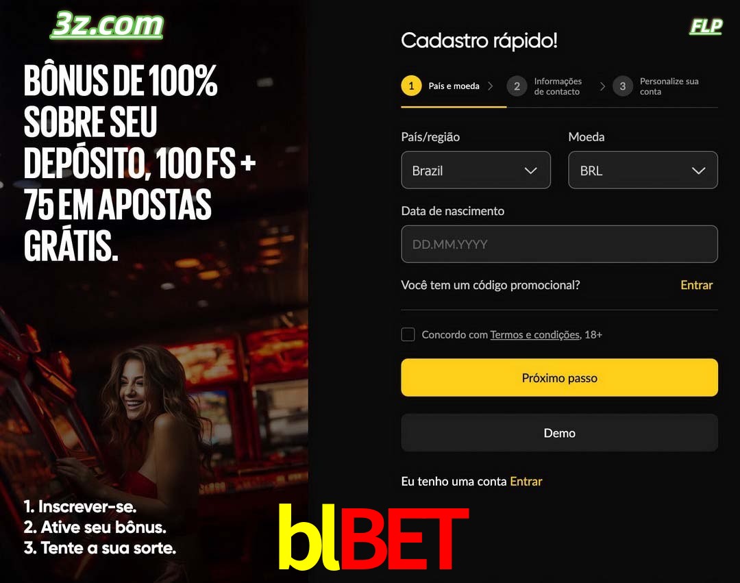 blbet registro oficial cassino online Brasil com bônus de depósito e free spins